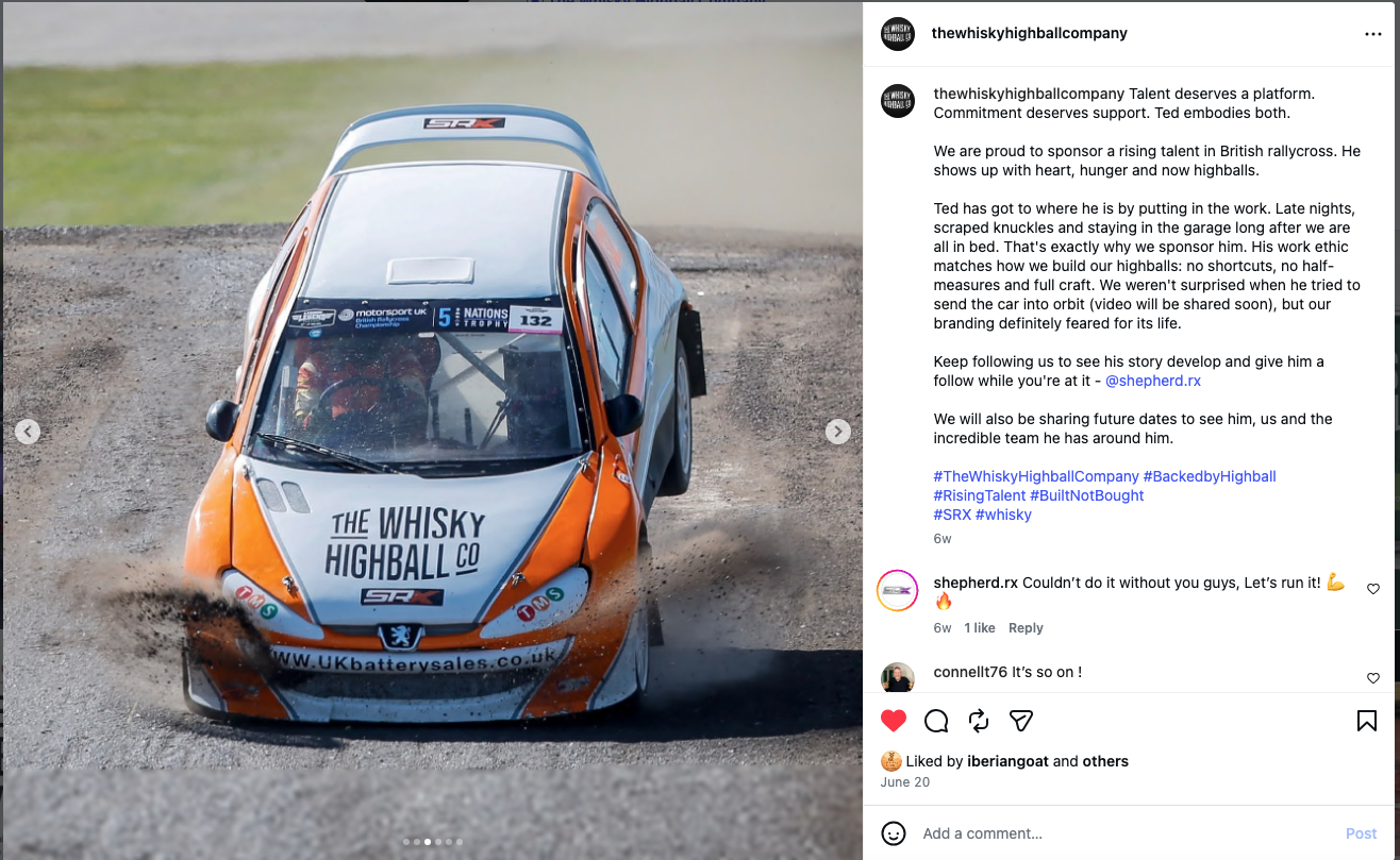 TWHC-branded rallycross car in action at the British Championships